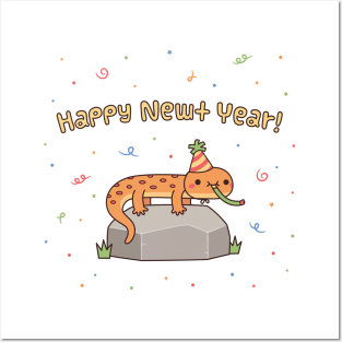 Cute Happy Newt Year Funny Posters and Art